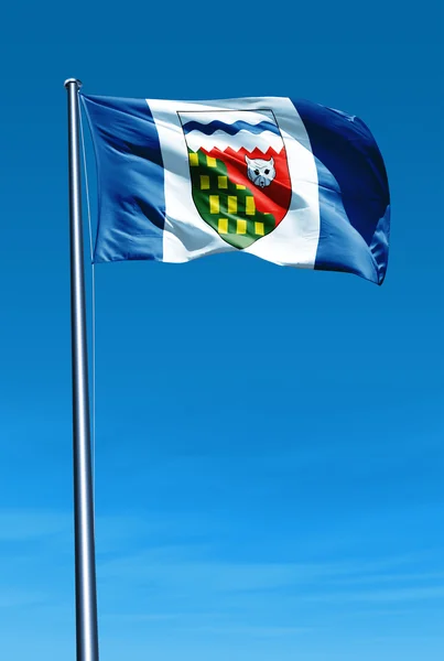 Bandeira dos Territórios do Noroeste (Canadá) acenando ao vento — Fotografia de Stock