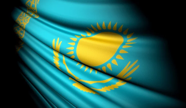 Drapelul Kazahstanului — Fotografie, imagine de stoc