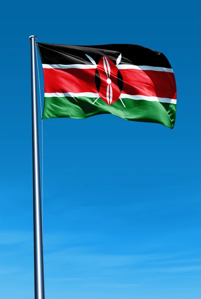 Kenya flag waving on the wind — Stock Photo, Image