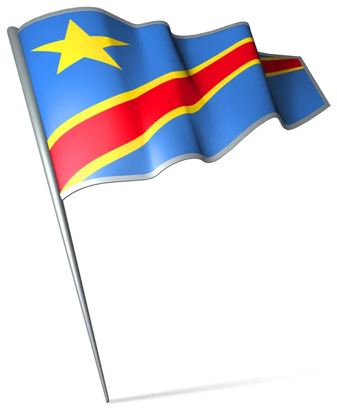 Vlajka Demokratické republiky Kongo — Stock fotografie