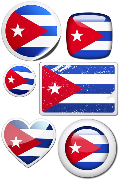 Joukko tarroja ja painikkeita - Kuuba — kuvapankkivalokuva