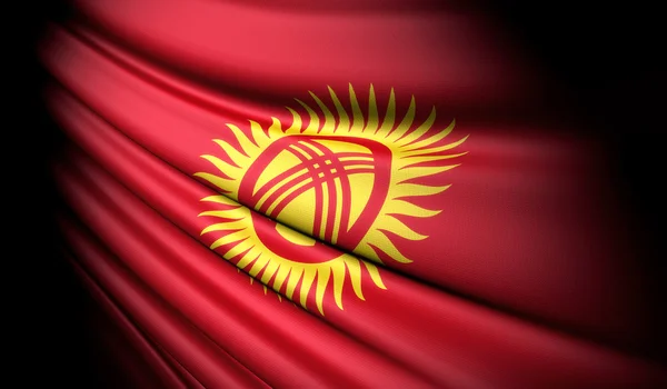 Flagge von Kyrgyzstan — Stockfoto