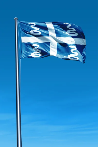 Martinique flag waving on the wind — Stock Photo, Image