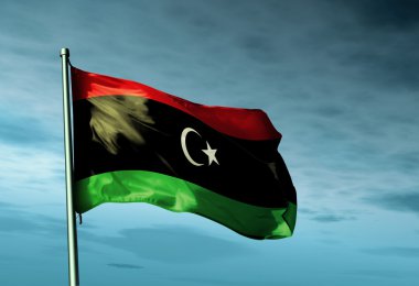 rüzgarda sallayarak libya bayrağı