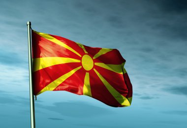 Makedonya bayrak Rüzgar sallıyor