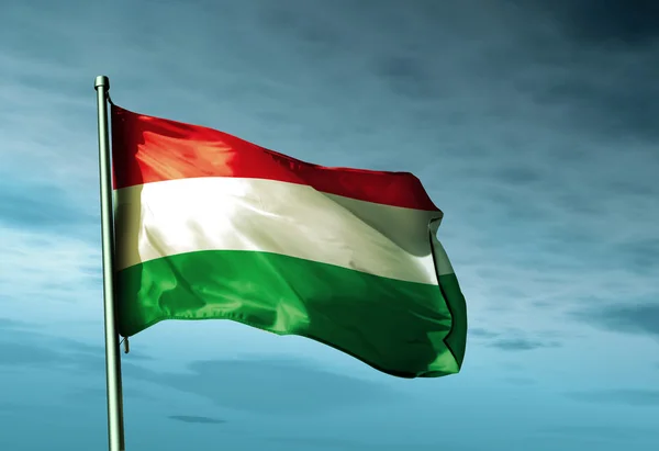 Hungary flag waving on the wind — Stock Photo, Image