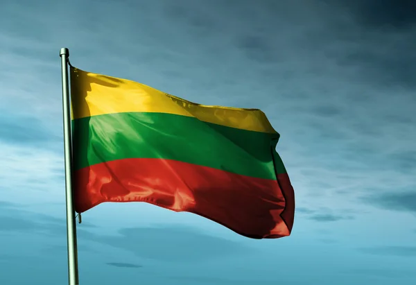 Lithuania flag waving on the wind — Stock Photo, Image