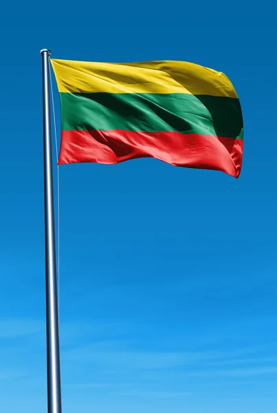 Lithuania flag waving on the wind — Stock Photo, Image