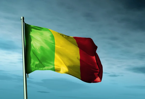 Mali flag waving on the wind — Stock Photo, Image