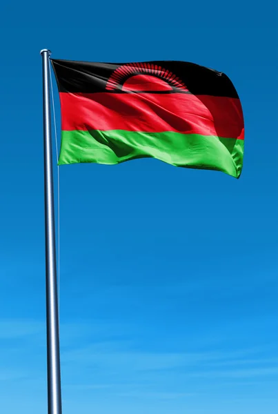 Malawi flag waving on the wind — Stock Photo, Image