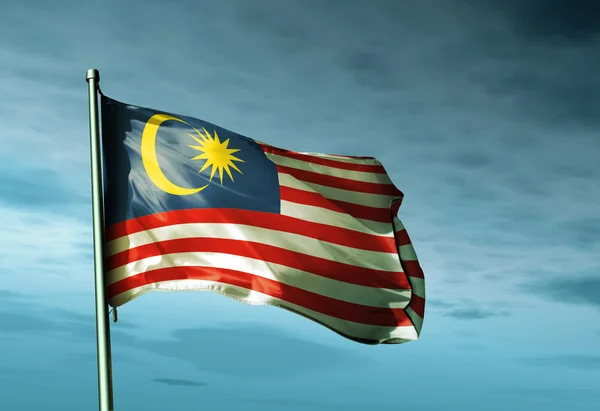 Malaysia flag waving on the wind — Stock Photo, Image