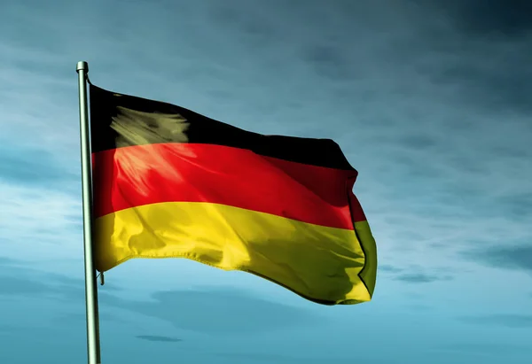 Tyskland flagga vajande på vinden — Stockfoto