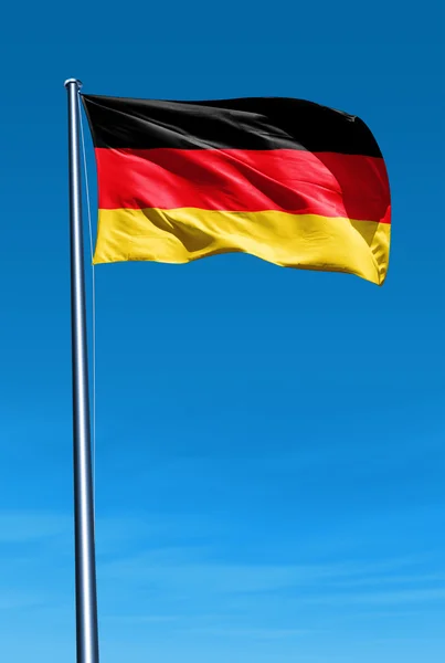 Duitsland vlag zwaaien op de wind — Stockfoto