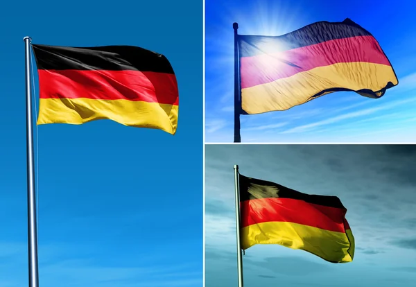 Duitsland vlag zwaaien op de wind — Stockfoto