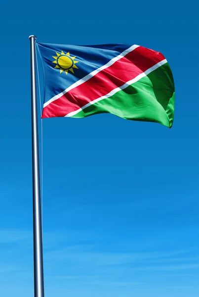 Namibia flag waving on the wind — Stock Photo, Image