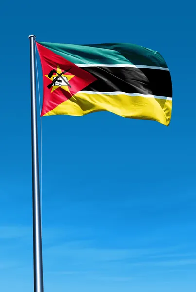 Bandeira de Moçambique acenando ao vento — Fotografia de Stock