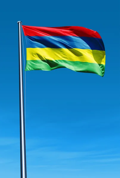 Bandera de Mauricio ondeando al viento — Foto de Stock