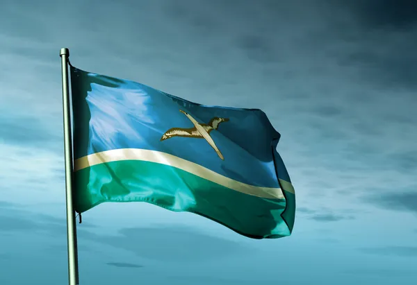 Midway Islands flag waving on the wind — Stock Photo, Image