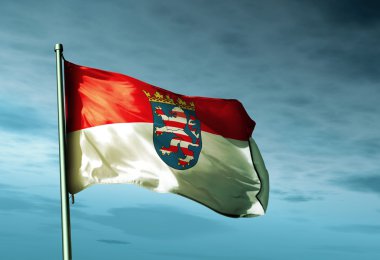 rüzgarda sallayarak hesse (ger) bayrağı