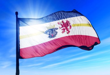 rüzgarda sallayarak mecklenburg vorpommern (ger) bayrağı