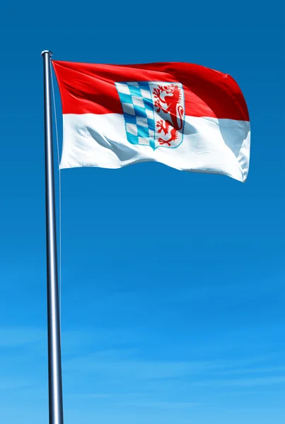 Lower Bavaria (GER) flag waving on the wind — Stock Photo, Image