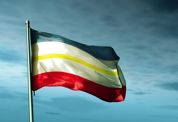 Mecklemburgo Vorpommern (GER) bandera ondeando en el viento —  Fotos de Stock