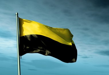 Saksonya-anhalt (ger) bayrak Rüzgar sallıyor