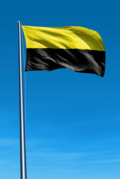 Saxony-Anhalt (GER) flag waving on the wind — Stock Photo, Image