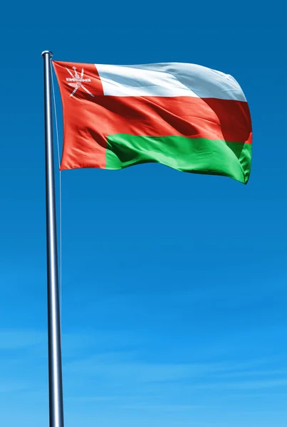 Oman flag waving on the wind — Stock Photo, Image