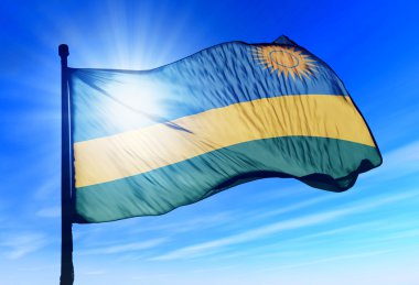Rwanda flag waving on the wind clipart