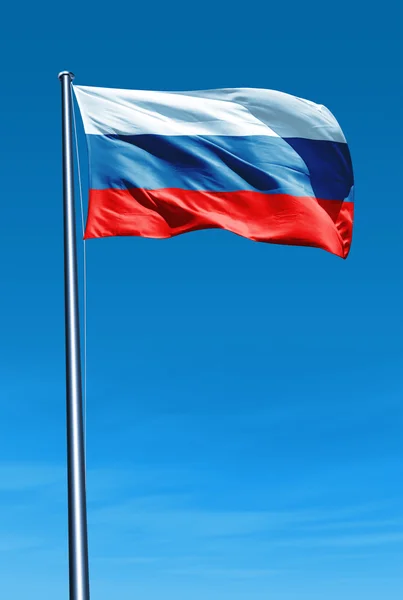 Bandeira da Rússia acenando ao vento — Fotografia de Stock