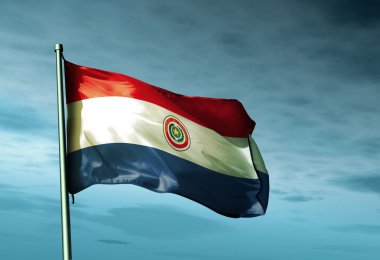 Paraguay flag waving on the wind clipart