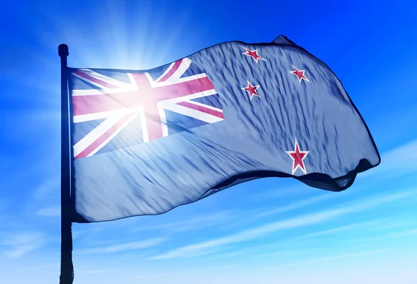 Ross Dependencia (NZ) bandera ondeando en el viento — Foto de Stock