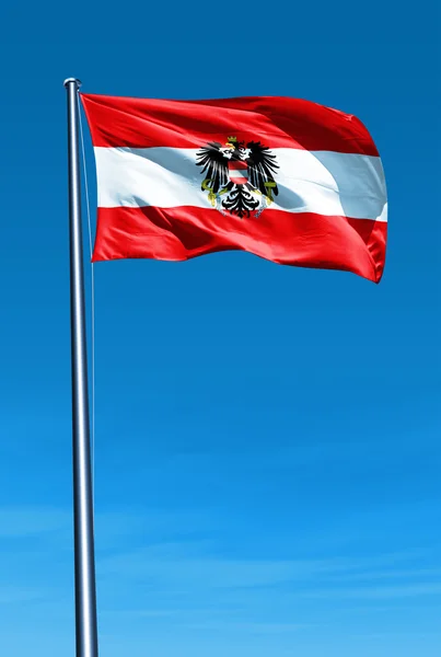 Austria flag waving on the wind — Stock Photo, Image