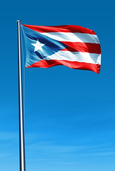 Puerto rico mávání vlajkami na vítr — Stock fotografie