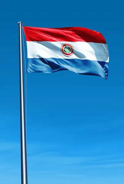 Bandeira do Paraguai acenando ao vento — Fotografia de Stock