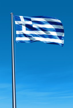 rüzgarda sallayarak Yunanistan bayrağı