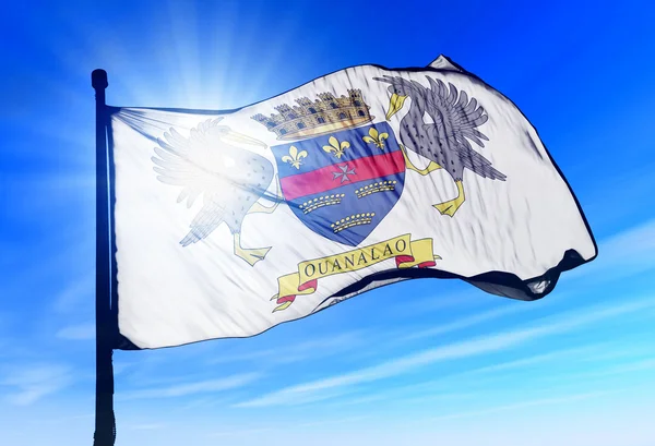 Άγιος Βαρθολομαίος σημαία κυματίζει με τον άνεμο — Φωτογραφία Αρχείου
