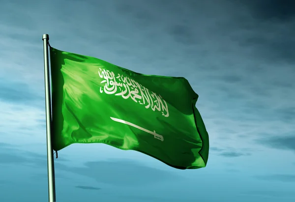 rüzgarda sallayarak Suudi Arabistan bayrağı