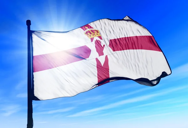 Northern Ireland flag waving on the wind — Stock Photo, Image