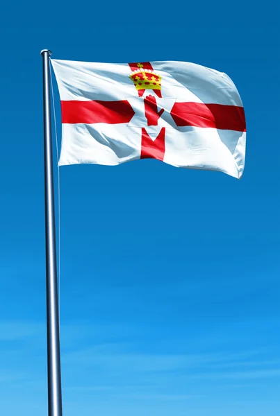 Northern Ireland flag waving on the wind — Stock Photo, Image