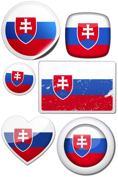 Набор наклеек и кнопок - Словакия — стоковое фото