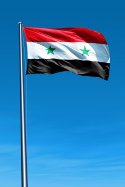 Suriye bayrağı sallayarak üzerinde Rüzgar