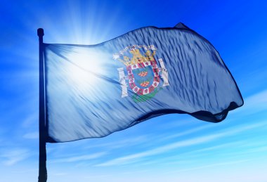 rüzgarda sallayarak melilla (İspanya) bayrağı