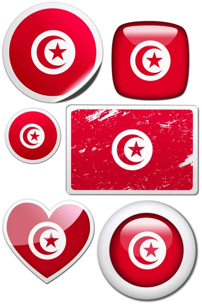 Set of stickers and buttons - Tunisia — Stock Photo, Image