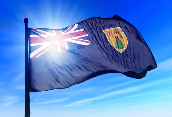 Bandera de las Islas Turcas y Caicos ondeando al viento —  Fotos de Stock