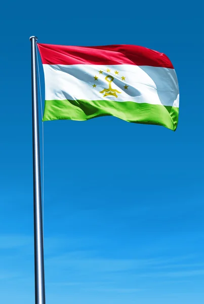Bandera de Tayikistán ondeando al viento — Foto de Stock