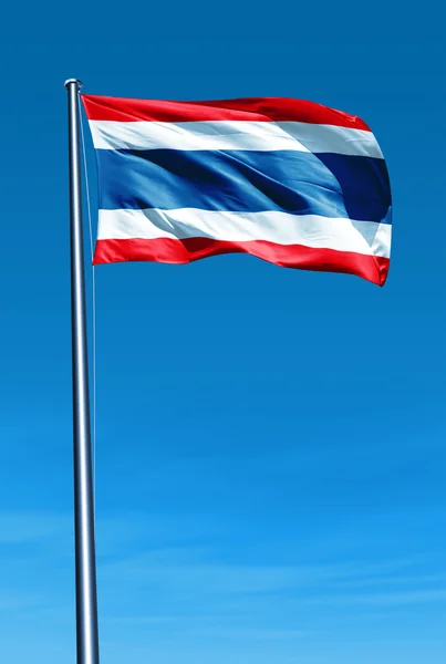 Thailändische Flagge weht im Wind — Stockfoto