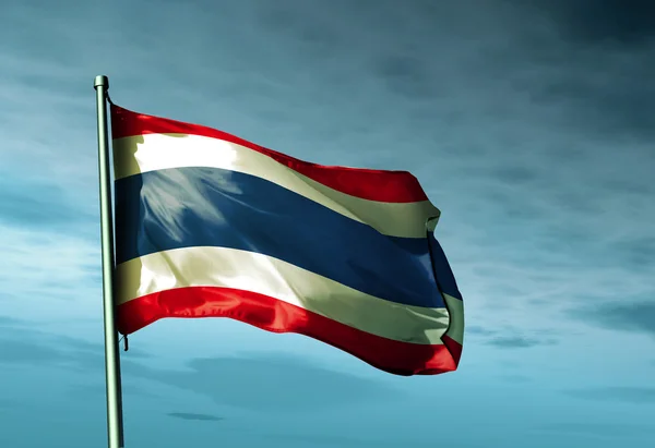 Bandera de Tailandia ondeando en el viento — Foto de Stock