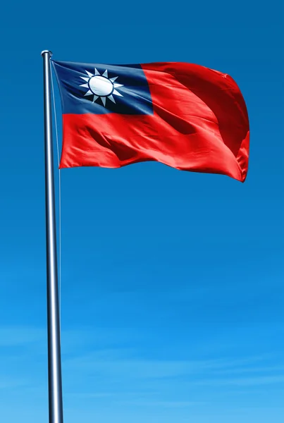 台湾旗帜随风飘扬 — 图库照片